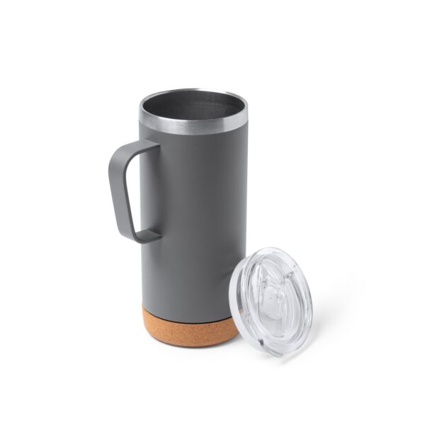 600ml Double-walled metallic tumbler with cork bottom Thumbnail