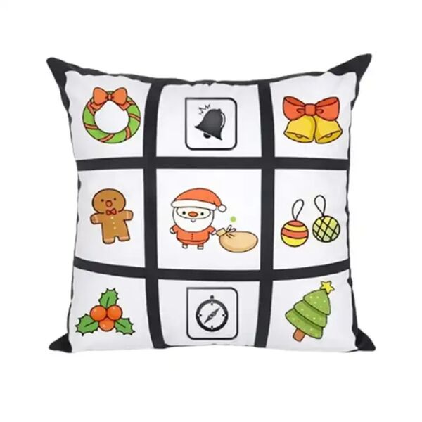 Velvet Cushion with Nine Picture Areas Thumbnail